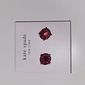 Kate spade fuschia and gold round stud earrings